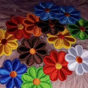 Colorful Floral Embroidered Patches